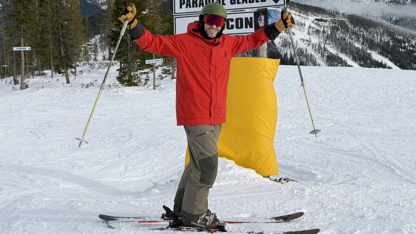 the flylow gear baker bib seemed right at home on a ski run in...