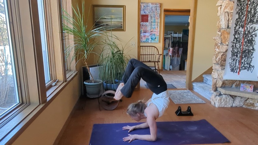 we wore the slim flare for movement on the mat and around town, and...