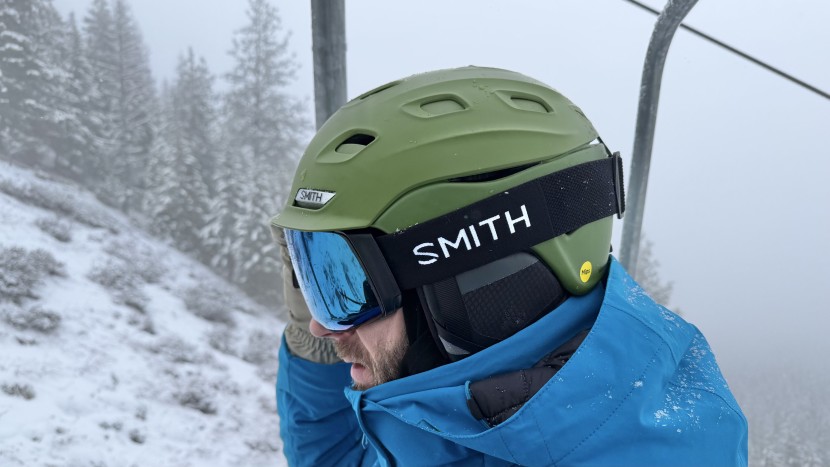 ski goggles - this smith helmet uses front vents that help create airflow that can...