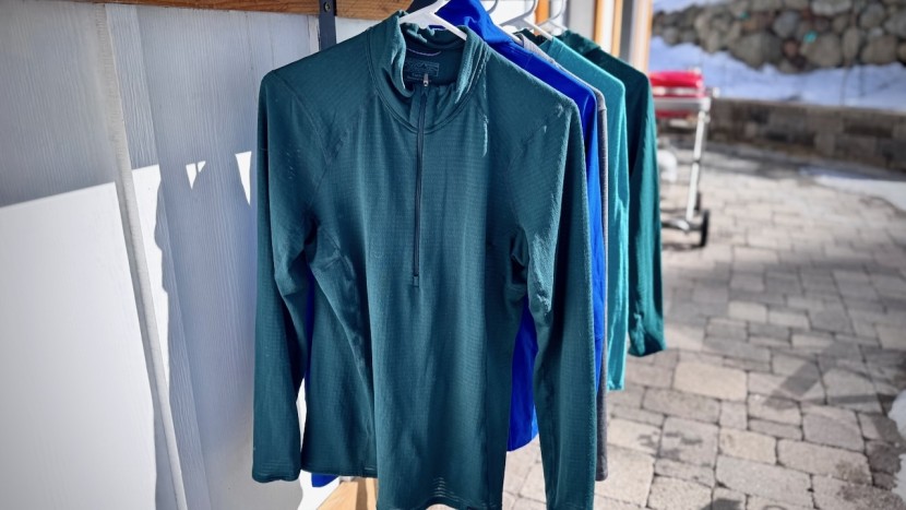 patagonia capilene thermal weight zip-neck for women - the synthetic design features a lofted grid pattern that helps speed...