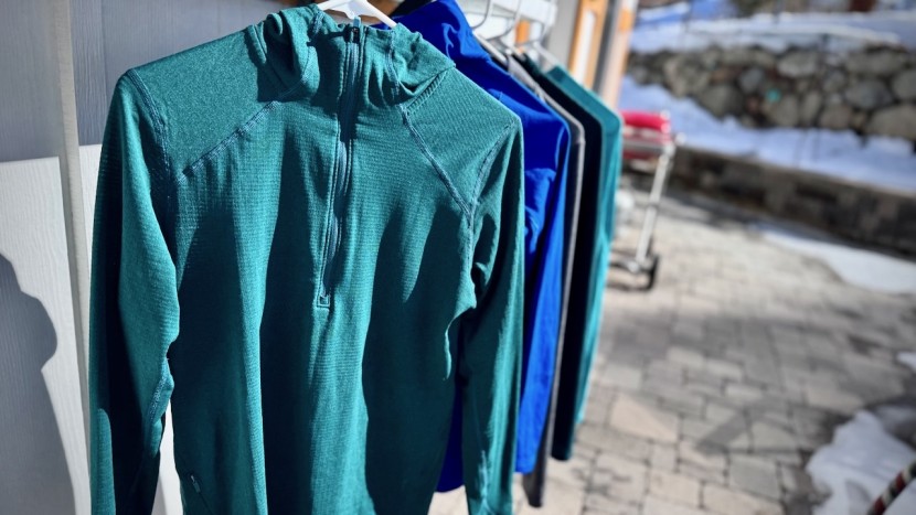 stio trax power grid half zip hoodie for women - despite what appears to be a thicker midweight construction, the...