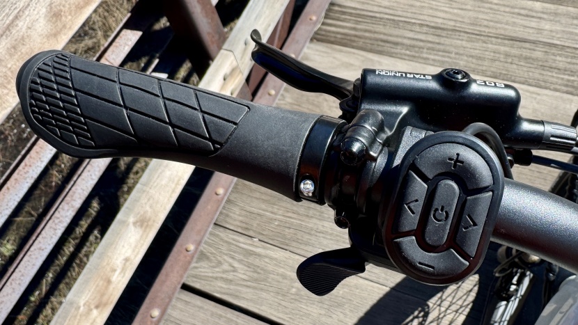 lectric xp4 - the thumb lever below the control panel is the bike's throttle. if...