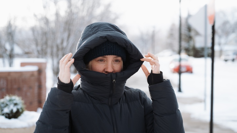 a deep hood, thick baffle, and high collar on the or coze helps keep...