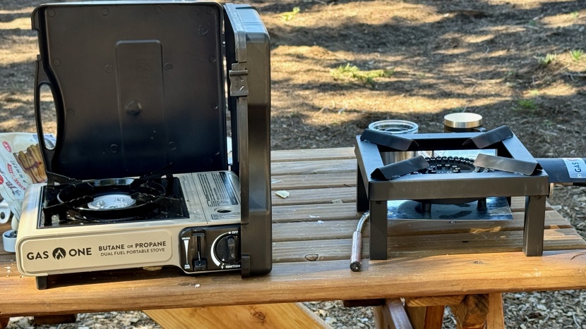 camping stove - two of the best value options side by side: the gs-3400p left and...