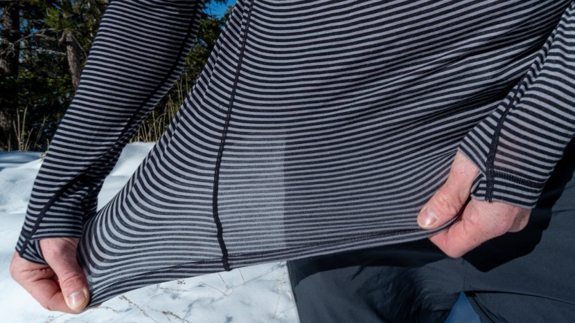 the 125 g/sm fabric used for the ibex woolies pro tech crew is...