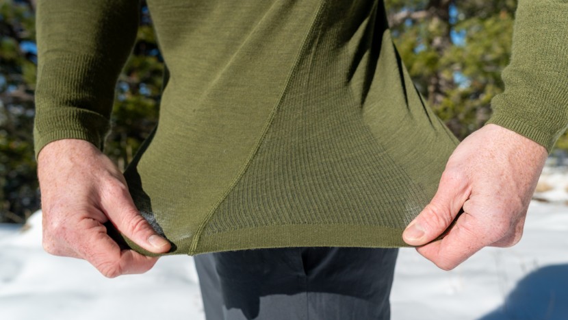 the sides of the smartwool intraknit thermal merino are even...