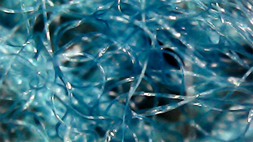 the fleece fibers are front and center, not hidden behind a face...