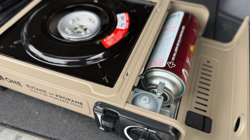 gas one gs-3400p - setup is incredibly simple when using butane&acirc;&euro;&rdquo;just drop the...